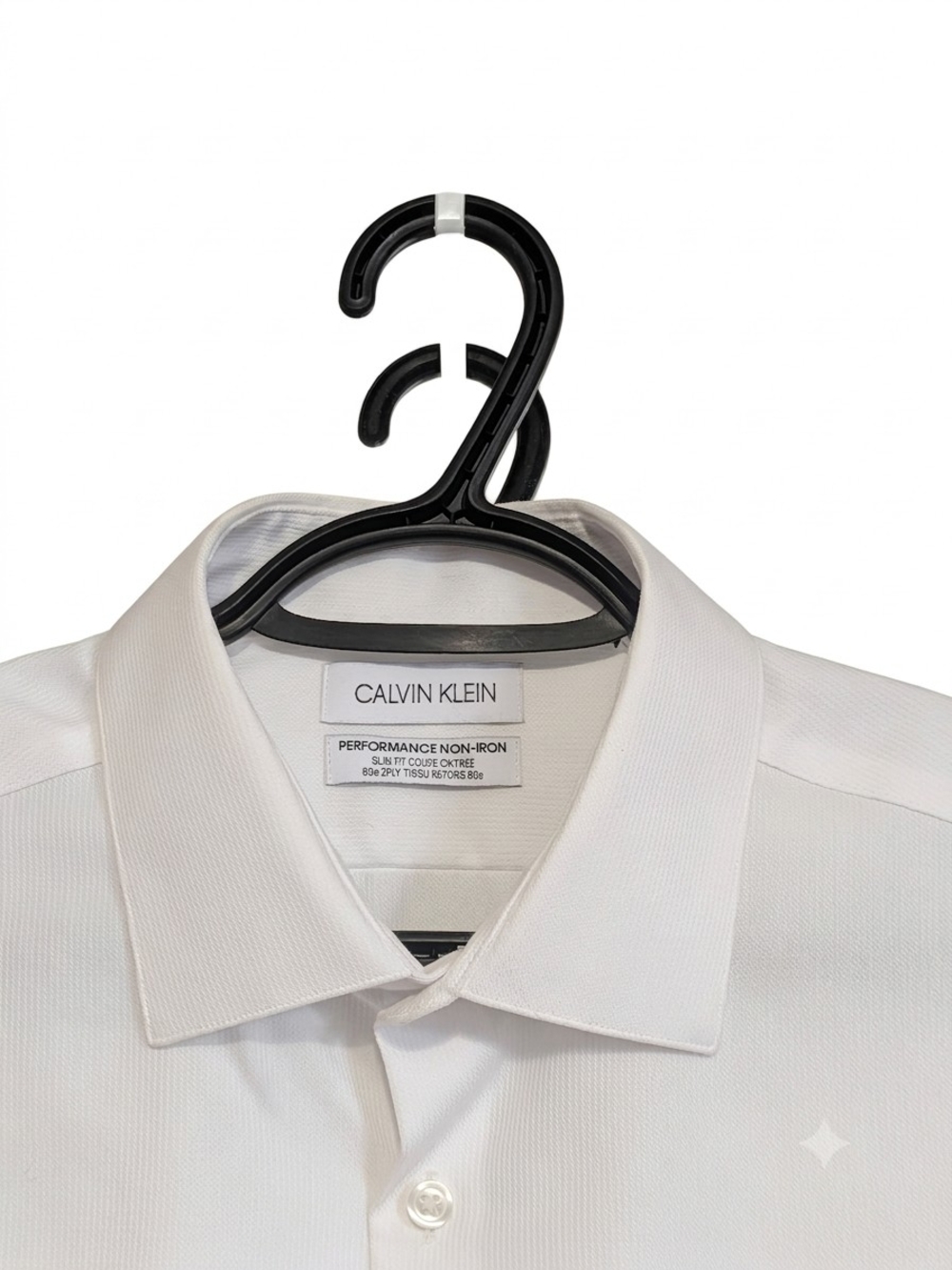 Calvin Klein Non-Iron Slim Fit Dress Shirt White Large 16 32/33